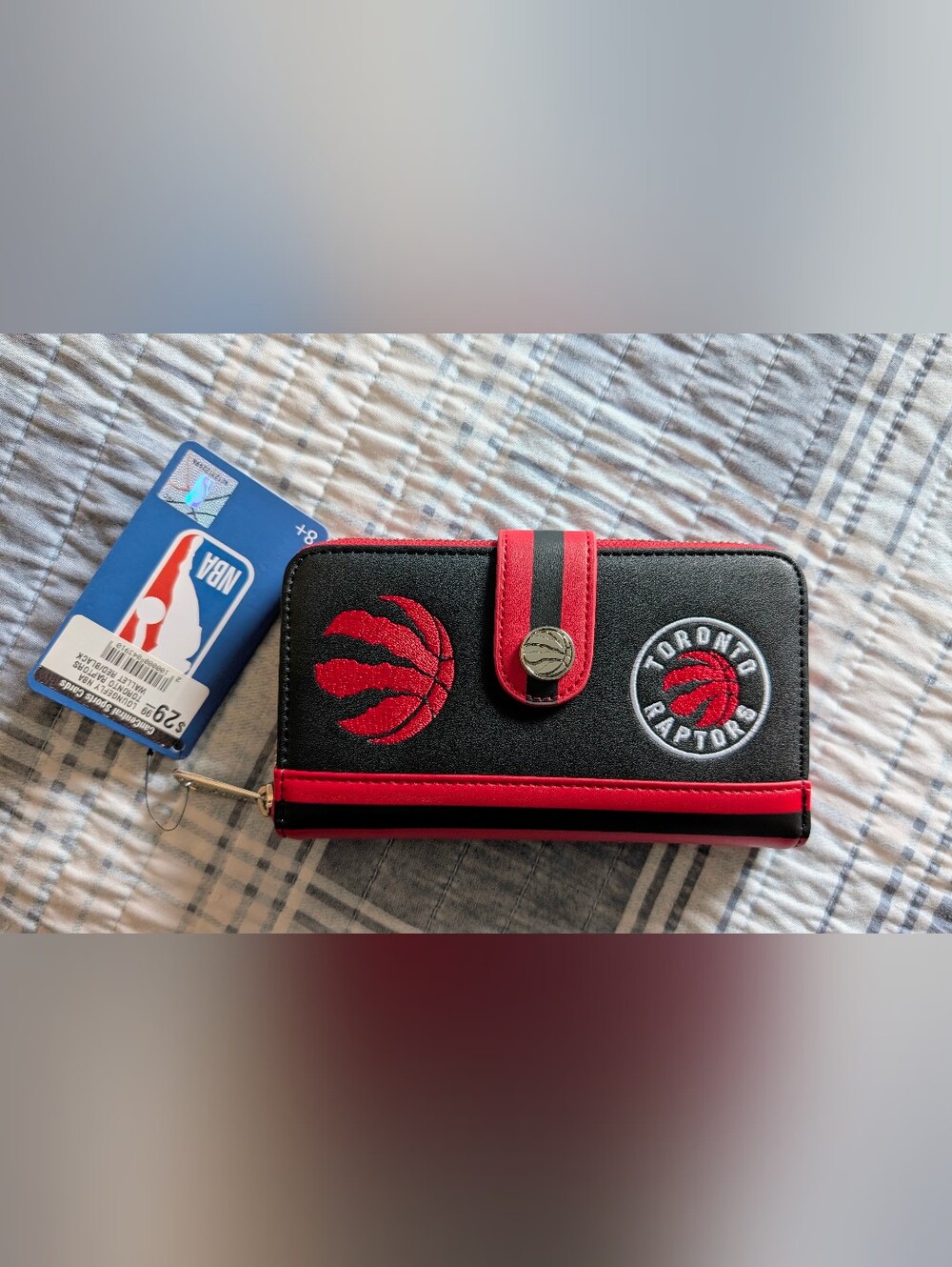 Loungefly Toronto Raptors Black & Red Zip Wallet